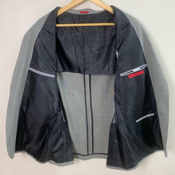 John Varvatos Star USA Size 44R Two Button Blazer Suit Jacket Gray Business - Picture 4 of 13